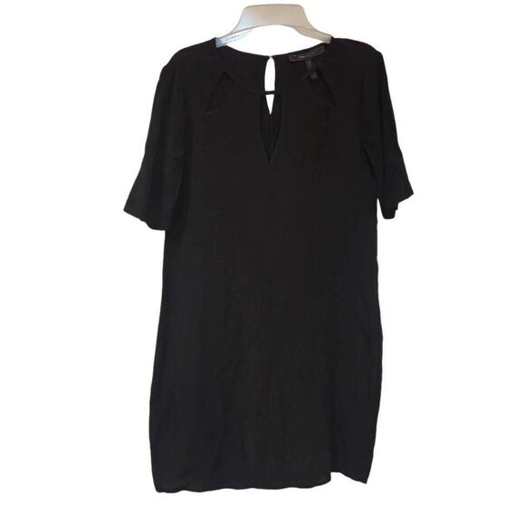 BCBG Maxazria Women's Black Poly/Rayon Short Sleeve Above Knee Dress - Picture 4 of 8